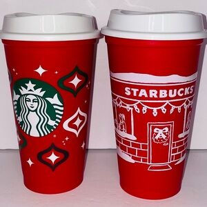 Starbucks Holiday 2023/2025 Red Cup Day (16 oz) Reusable Bundle Of 2 NEW